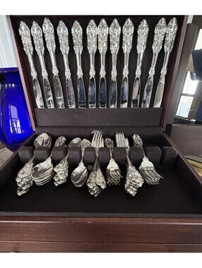 Godinger Baroque Silverplate Flatware Set 65 Pc Service 12 MINT